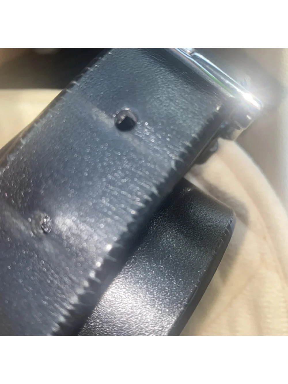 TUMI‎ Black Leather Belt Men's Size 42 Silver Hardware